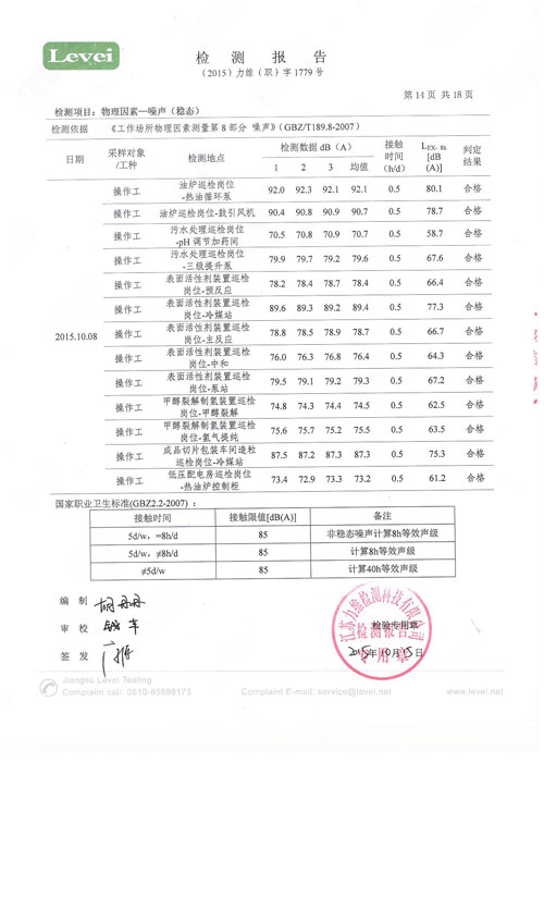 職業衛生、環境監測